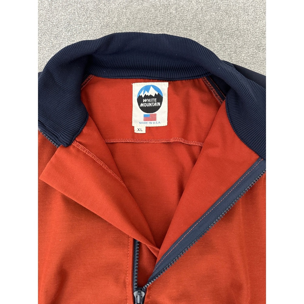 Vintage Anorak Quarter Zip Pullover XL Raglan Orange Colorblock White Mountain - Picture 5 of 11
